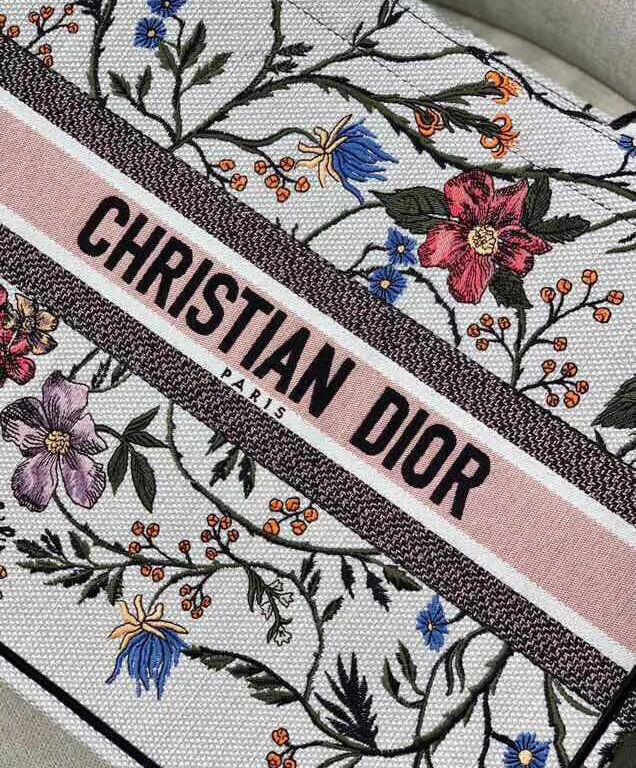 Christian Dior Cannage Embroidered Velvet Dior Book Tote White